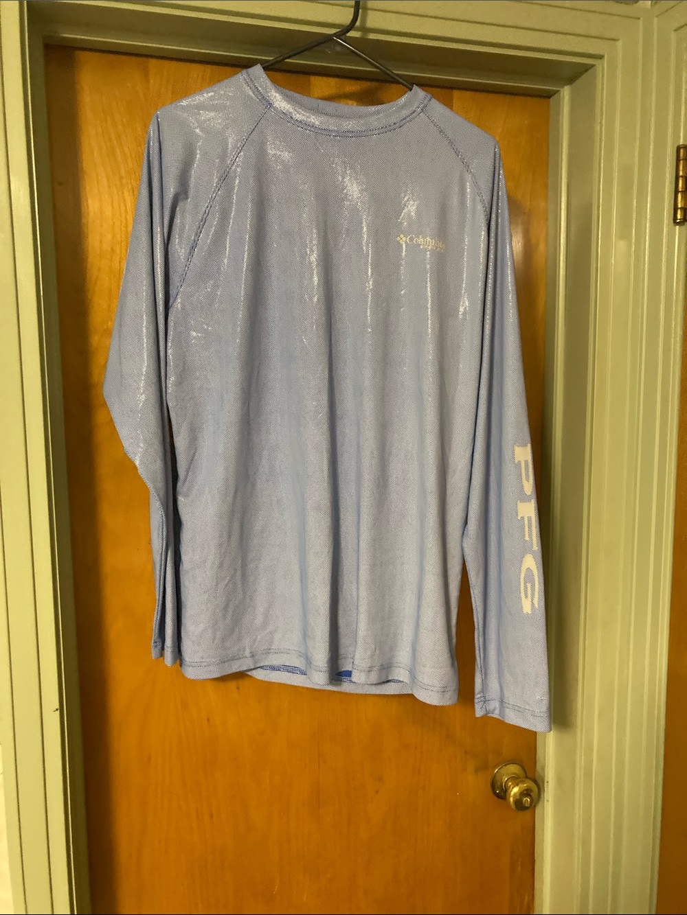 Columbia PFG Performance Fishing Terminal Deflector Long Sleeve Shirt Blue Med